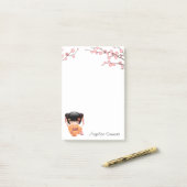 梅こけし人形 – 桃日本の芸者少女 ポストイット (デスク上)