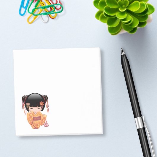 梅こけし人形 – 桃日本の芸者少女 ポストイット