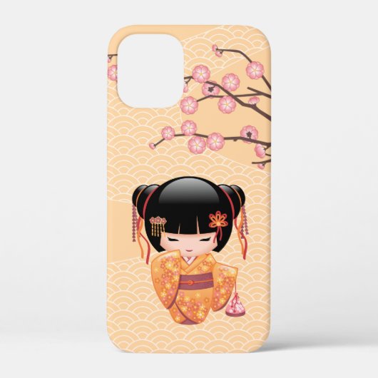 梅こけし人形 – 桃日本の芸者少女 Case-Mate iPhoneケース (裏面)