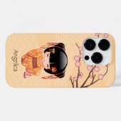 梅こけし人形 – 桃日本の芸者少女 Case-Mate iPhoneケース (裏面 (横))