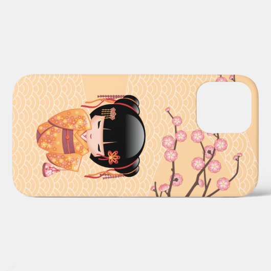 梅こけし人形 – 桃日本の芸者少女 Case-Mate iPhoneケース (裏面 (横))