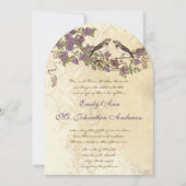 梅さくらんぼヴィンテージバードウェディング 招待状 (正面)