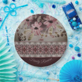 梅で設計されたフローラ ペーパープレート (パーティー)