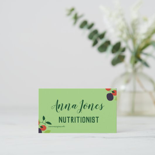 梅とさくらんぼ栄養士 名刺 (スタンド正面)