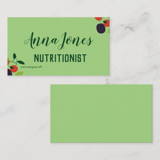 梅とさくらんぼ栄養士 名刺 (正面/裏面)