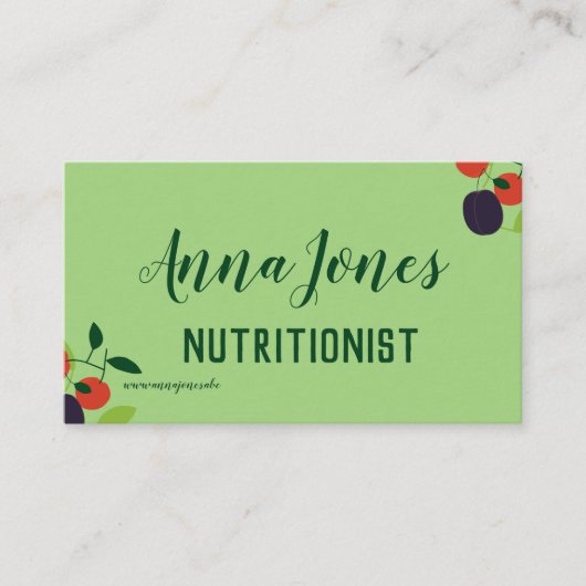 梅とさくらんぼ栄養士 名刺 (正面)