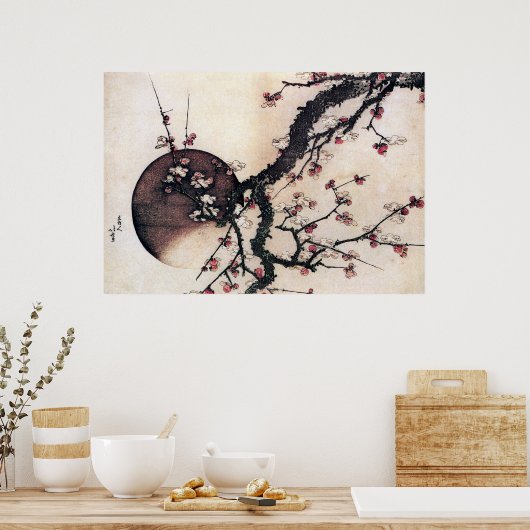 梅と月の北斎 ポスター (キッチン)