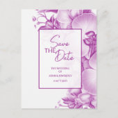 梅と白の結婚発表ポストカード 案内ポストカード (正面)