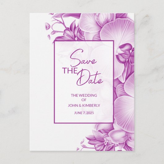 梅と白の結婚発表ポストカード 案内ポストカード (正面)