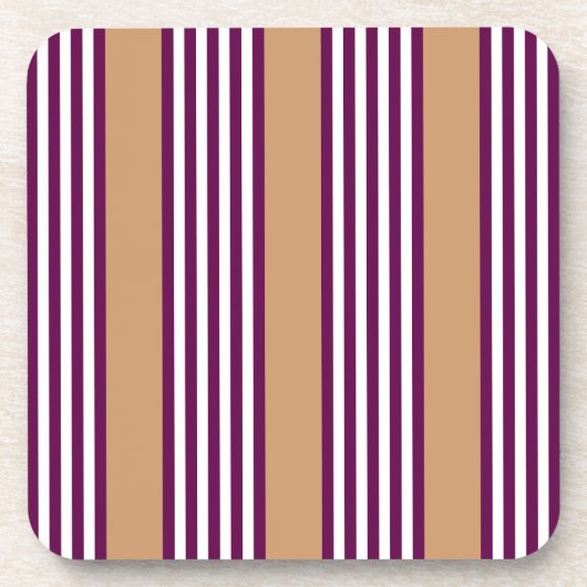 梅と白ストライプ五つ文様 コースター (正面)