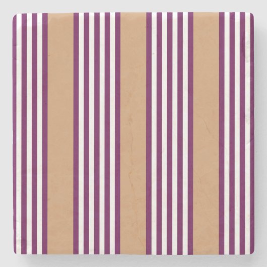 梅と白ストライプ五つ文様 ストーンコースター (正面)