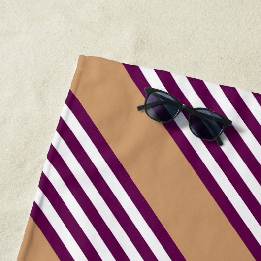 梅と白ストライプ五つ文様 ビーチタオル (インサイチュ)