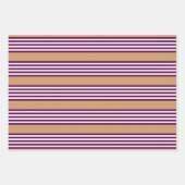 梅と白ストライプ五つ文様 ラッピングペーパーシート (正面)