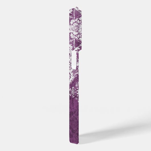 梅と白ムーディースダマスクのパターン(名前) Case-Mate iPhoneケース (裏面 / 右)