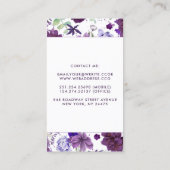 梅と紫のスタイリッシュ花とエレガント 名刺 (裏面)