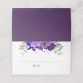 梅と紫の紫のフローラエレガントな結婚式 プレイスカード (外部開封)