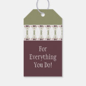 梅と緑にアクセント付きのフローラ ギフトタグ (裏面)