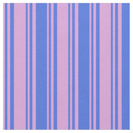 梅と青王室の色のストライプ/線パターン ファブリック (クローズアップ)