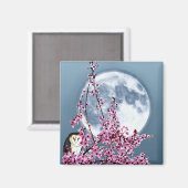 梅のフクロウ マグネット (正面/裏面)