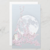 梅のフクロウ 便箋 (正面/裏面)