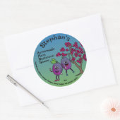 梅の仲間のおもしろい漫画はカードなどを保存 ラウンドシール (封筒)