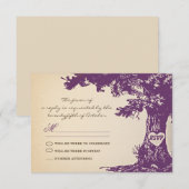 梅の古木 ヴィンテージ結婚式の出欠確認カードデザイン 出欠カード (正面/裏面)