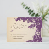 梅の古木 ヴィンテージ ウェディング RSVP デザイン (スタンド正面)