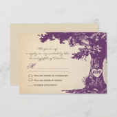 梅の古木 ヴィンテージ ウェディング RSVP デザイン (正面/裏面)