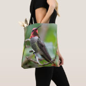 梅の木の上のアンナのハミングバード トートバッグ (クローズアップ)