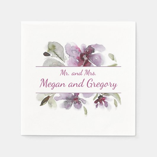 梅の水色の結婚花 スタンダードカクテルナプキン (正面)