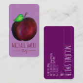 梅の熟した夏の紫色の梅の果実缶詰シェフ 名刺 (正面/裏面)