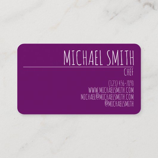 梅の熟した夏の紫色の梅の果実缶詰シェフ 名刺 (裏面)