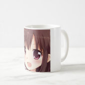 梅の目をしたアニメの茶色い髪の少女 コーヒーマグカップ (正面右)