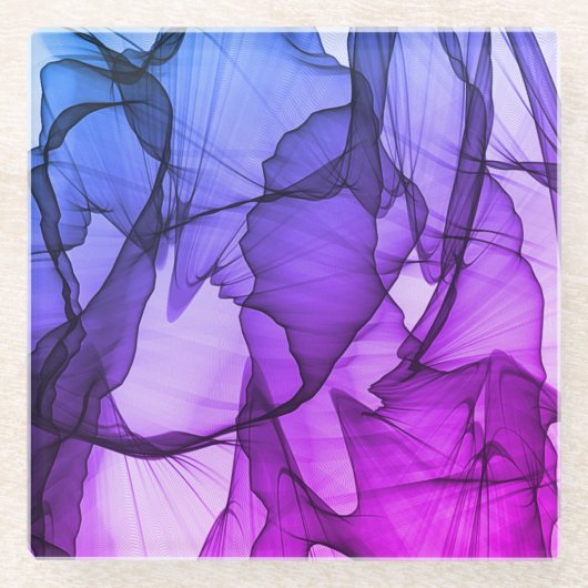 梅の神秘的な層 ガラスコースター (正面)