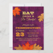 梅の紅葉食べが飲み物と感謝 招待状 (正面)