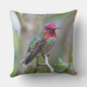 梅の素晴らし木に咲くアンナのハミングバード クッション (裏面)