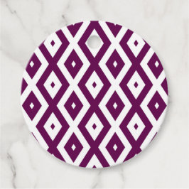 梅の紫と白のダイヤモンド模様 フェイバータグ