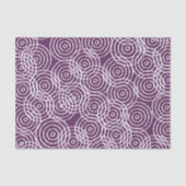 梅の紫のイカットの重複円の幾何学的パターン 薄葉紙 (正面)