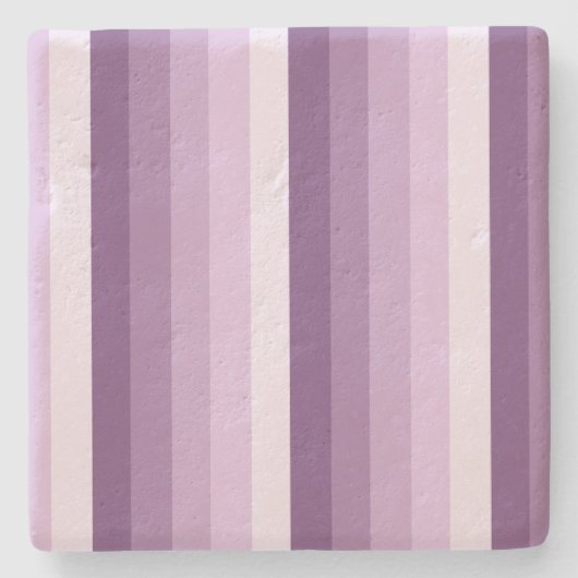 梅の紫の影のストライプ ストーンコースター (正面)