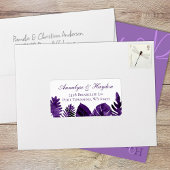 梅の紫の熱帯葉国結婚の住所 ラベル