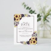 梅の紫ひまわり水色遅延の日付 シーズンポストカード (スタンド正面)