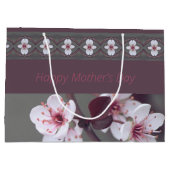 梅の繊細な花デザイン ラージペーパーバッグ (裏面)