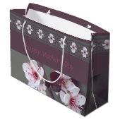 梅の繊細な花デザイン ラージペーパーバッグ (裏面アングル)
