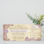 梅の花が咲く古い結婚式のチケット 招待状 (スタンド正面)