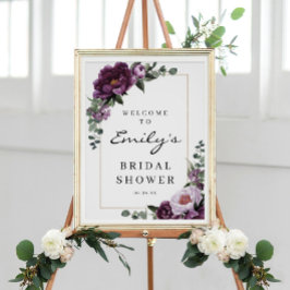 梅の花と芍薬のウェルカムサイン 結婚前のお祝い ポスター