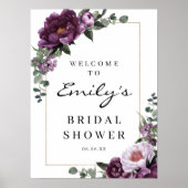 梅の花と芍薬のウェルカムサイン 結婚前のお祝い ポスター (正面)