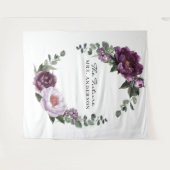 梅の花と芍薬のロマンチックな花の背景 タペストリー (正面(横))