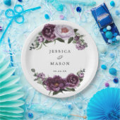 梅の花と芍薬の花のプリント ウェディングシャワーのためのペーパープレート ペーパープレート (パーティー)