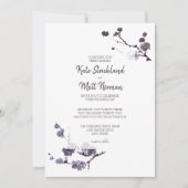 梅の花の墨絵ウェディング 招待状 (正面)