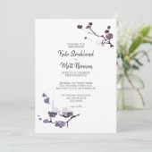 梅の花の墨絵ウェディング 招待状 (スタンド正面)